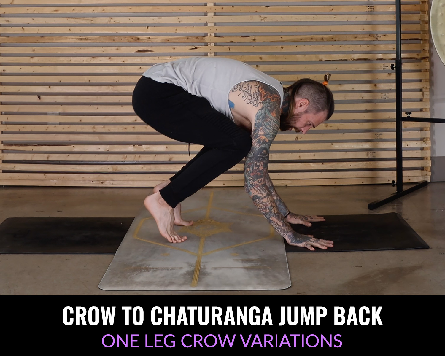 Crow to Chaturanga Jump Back (One leg Crow Variations)